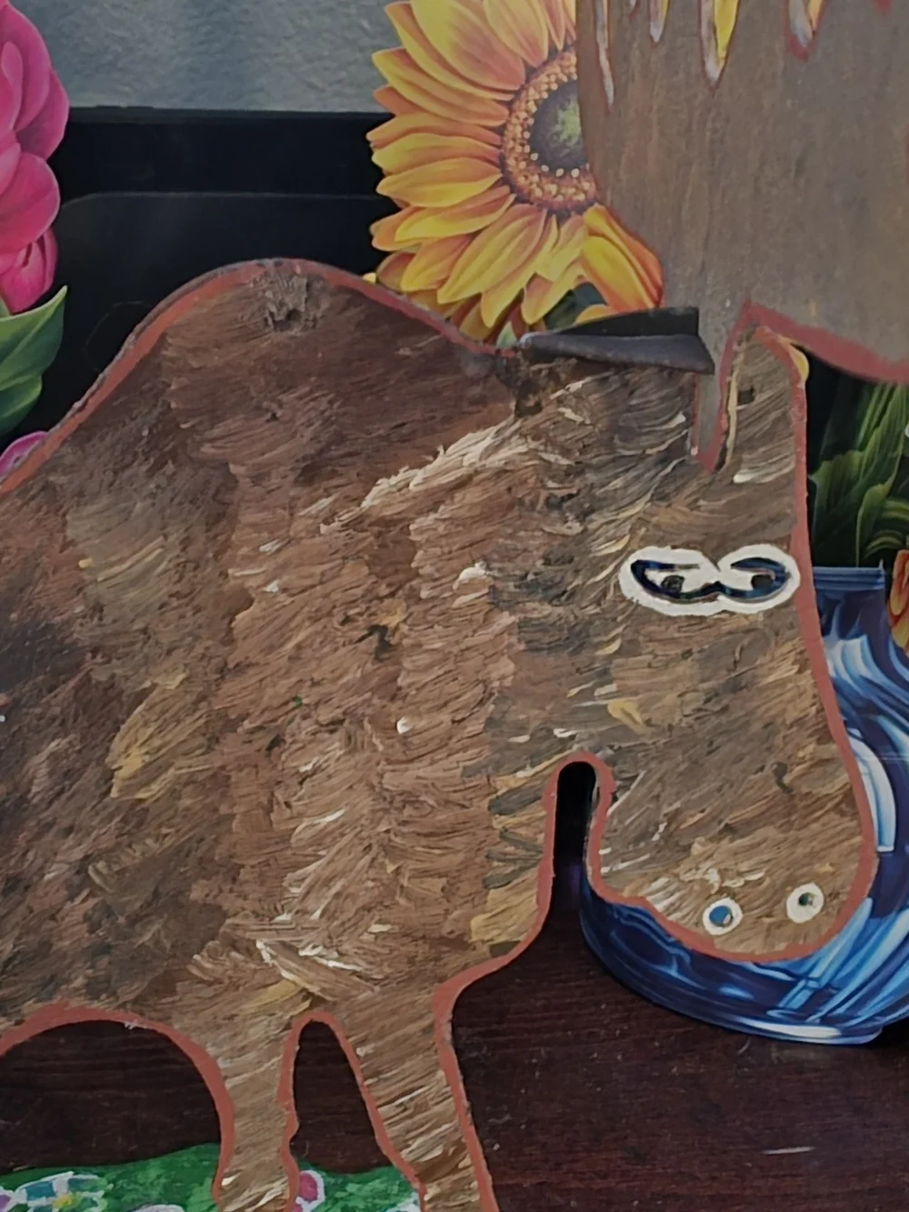 Hand-Painted Moose Candle Holder | One-of-a-Kind Rustic Woodland Decor